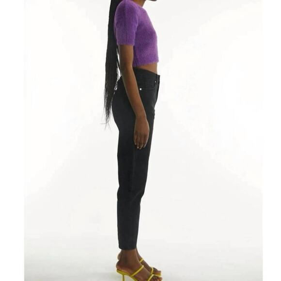 OVAL SQUARE Women’s SMALL Young Sweater Knit Crop Top Short Sleeve Anthropologie - Picture 5 of 12